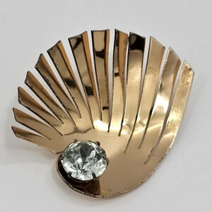 Vintage Ernest Steiner Original Sterling Silver Pin Brooch Spiral W/ Blue Stone